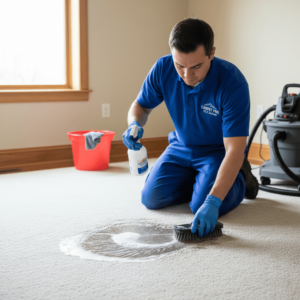 Treating a pet stain on carpet