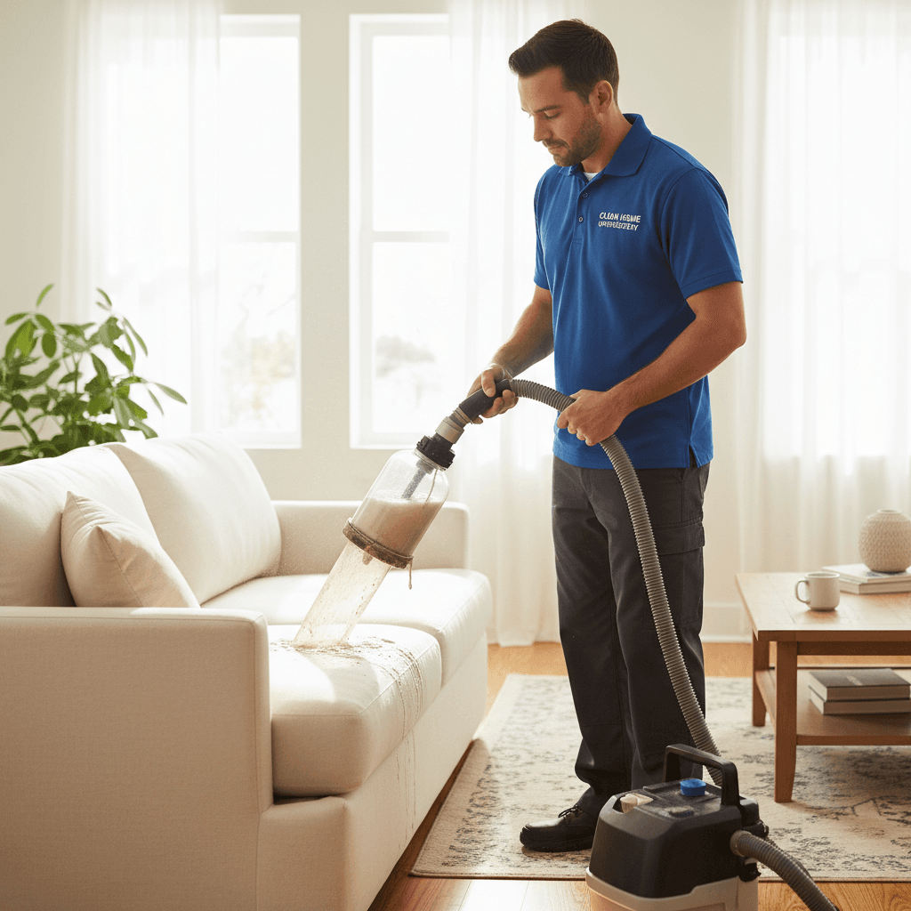 Shampooing a fabric sofa