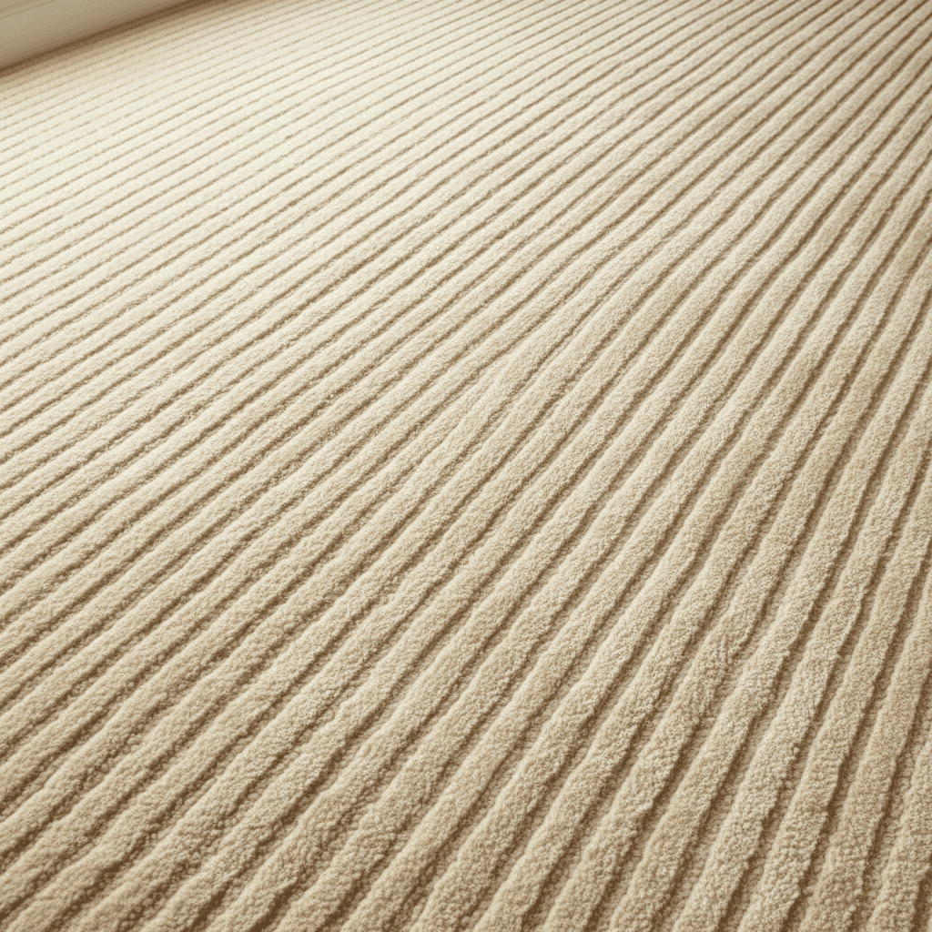 Fresh carpet with visible cleaning lines