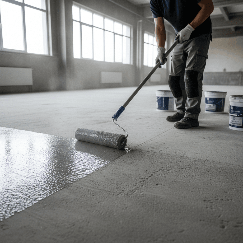 Applying protective sealant to hard floor surface